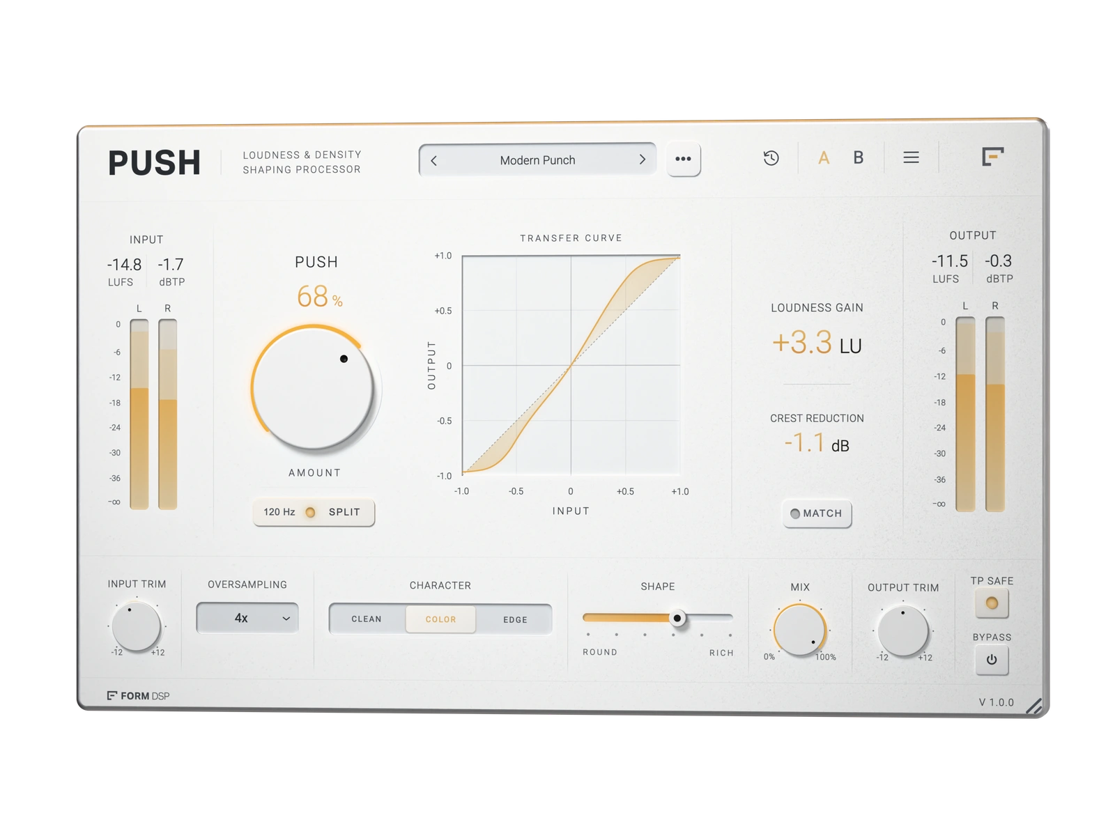 PUSH in the light colour scheme, Color character